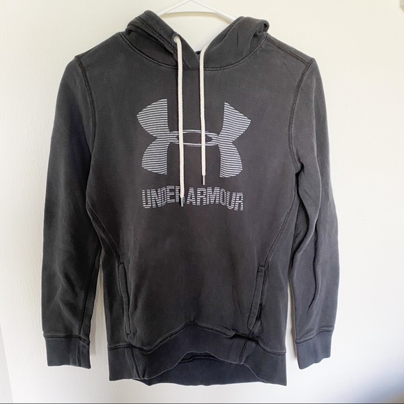 Black Under Armour Hoodie with Large Grey Symbol - Picture 1 of 3